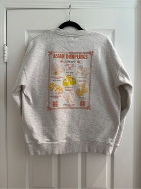 Beams Heart Japan Sweatshirt Dumplings Gray Graphic Crewneck Unisex Size Small